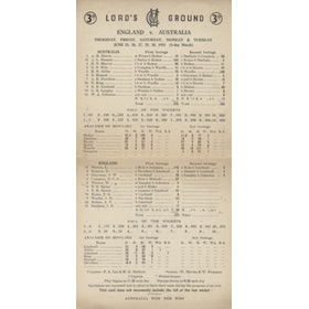 ENGLAND V AUSTRALIA 1953 (LORD