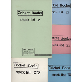 CARL HOWARD OF WELLINGBOROUGH CRICKET BOOKS 1982-87 CATALOGUES (X5)