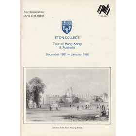ETON COLLEGE CRICKET  TOUR TO HONG KONG & AUSTRALIA 1987-88 BROCHURE