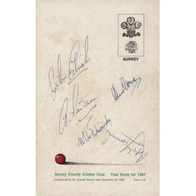 SURREY COUNTY CRICKET CLUB YEAR BOOK FOR 1967 (MULTI SIGNED)