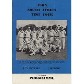 1965 SOUTH AFRICA  CRICKET TEST TOUR TO ENGLAND