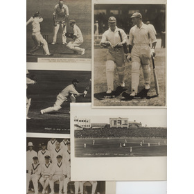 ENGLAND 1928-29 CRICKET TOUR TO AUSTRALIA - GROUP OF 9 PRESS PHOTOGRAPHS