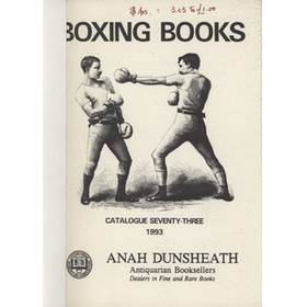 BOXING BOOKS DEALER CATALOGUE 1993 - ANAH DUNSHEATH (NEW ZEALAND)
