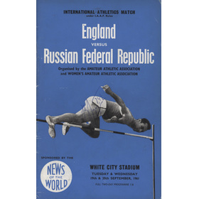 ENGLAND V RUSSIA 1961 (WHITE CITY) SIGNED ATHLETICS PROGRAMME