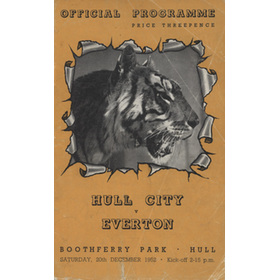 HULL CITY V EVERTON 1952-53 FOOTBALL PROGRAMME 