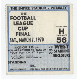 MANCHESTER CITY V WEST BROMWICH ALBION 1970 (LEAGUE CUP FINAL) FOOTBALL TICKET