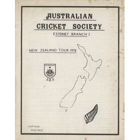 AUSTRALIAN CRICKET SOCIETY (SYDNEY BRANCH) CRICKET TOUR TO NEW ZEALAND 1978 BROCHURE