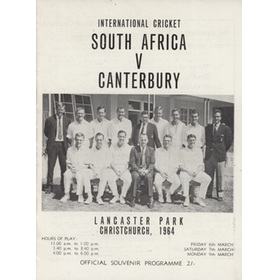 CANTERBURY V SOUTH AFRICA 1964 (CHRISTCHURCH) CRICKET PROGRAMME