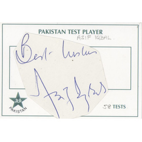 ASIF IQBAL (PAKISTAN & KENT) CRICKET AUTOGRAPH