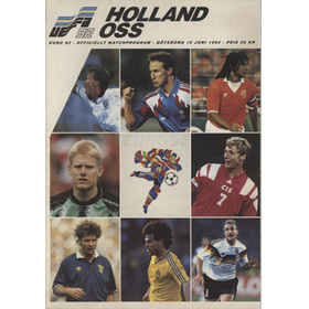 HOLLAND V RUSSIA 1992 (EUROPEAN CHAMPIONSHIPS) FOOTBALL PROGRAMME
