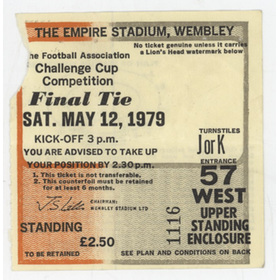ARSENAL V MANCHESTER UNITED 1979 F.A. CUP FINAL FOOTBALL TICKET