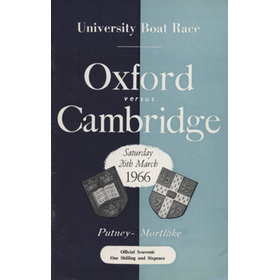 OXFORD V CAMBRIDGE UNIVERSITY BOAT RACE 1966 ROWING PROGRAMME