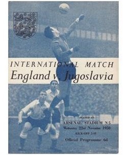 ENGLAND V YUGOSLAVIA 1950 FOOTBALL PROGRAMME International Football