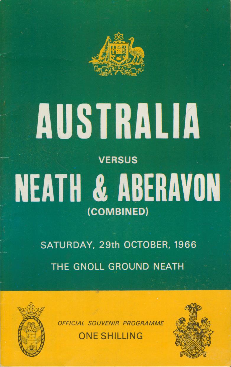 NEATH & ABERAVON V AUSTRALIA 1966/67