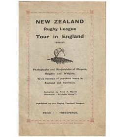 NEW ZEALAND RUGBY LEAGUE TOUR IN ENGLAND 192627