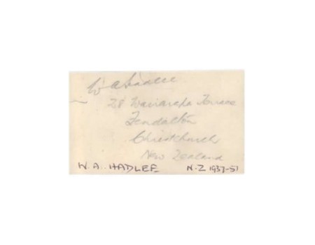 WALTER HADLEE CRICKET AUTOGRAPH