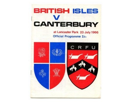 CANTERBURY V BRITISH ISLES 1966 RUGBY PROGRAMME