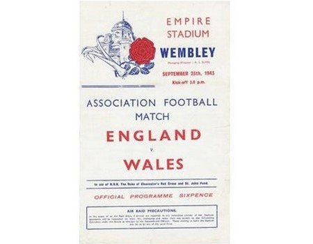 ENGLAND V WALES 1943 FOOTBALL PROGRAMME