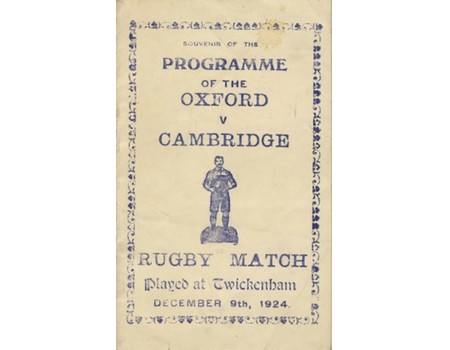OXFORD V CAMBRIDGE 1924 SOUVENIR RUGBY PROGRAMME
