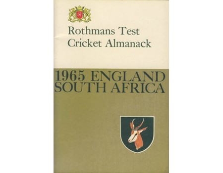 ROTHMANS TEST CRICKET ALMANACK: 1965 ENGLAND - SOUTH AFRICA