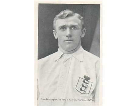 JESSE PENNINGTON (WEST BROMWICH ALBION & ENGLAND) C1910 FOOTBALL POSTCARD
