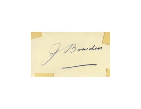 JOSEPH BOWDEN CRICKET AUTOGRAPH