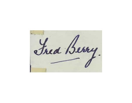 FRED BERRY CRICKET AUTOGRAPH