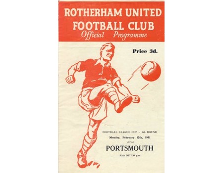 ROTHERHAM V PORTSMOUTH 1960-61 (LEAGUE CUP, 5TH ROUND) FOOTBALL PROGRAMME