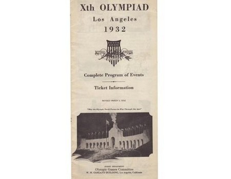 LOS ANGELES OLYMPICS 1932 (COMPLETE PROGRAM OF EVENTS)