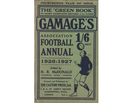 GAMAGES ASSOCIATION FOOTBALL ANNUAL 1926-27
