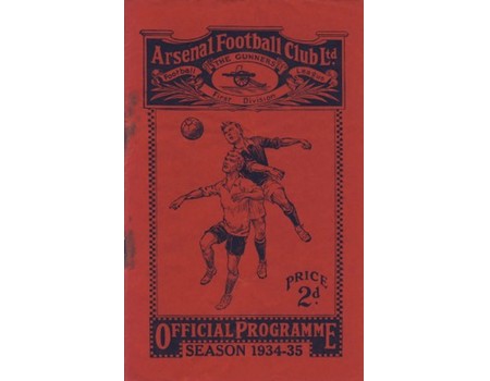 ARSENAL V ASTON VILLA 1934/35 FOOTBALL PROGRAMME