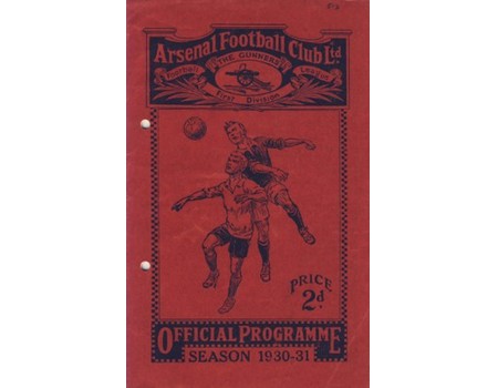ARSENAL V MIDDLESBROUGH 1930-31 FOOTBALL PROGRAMME