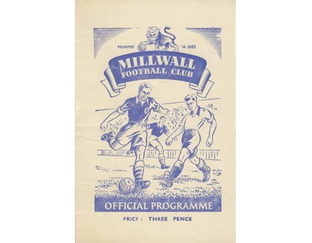MILLWALL V IPSWICH TOWN 1950-51 FOOTBALL PROGRAMME