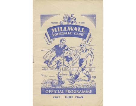 MILLWALL V PLYMOUTH ARGYLE 1950-51 FOOTBALL PROGRAMME