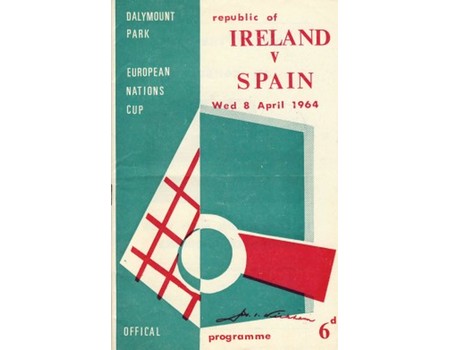 REPUBLIC OF IRELAND V SPAIN 1964 FOOTBALL PROGRAMME