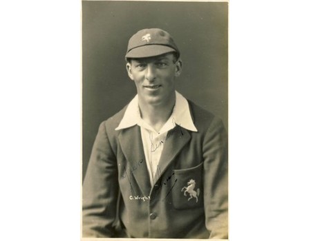 CHARLES WRIGHT (KENT) SIGNED CRICKET POSTCARD