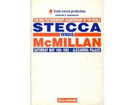 MAURIZIO STECCA V COLIN MCMILLAN 1992