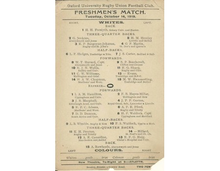 OXFORD UNIVERSITY FRESHMEN