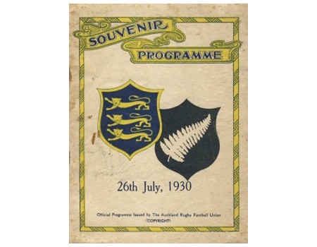 NEW ZEALAND V BRITISH ISLES 1930 (3RD TEST) RUGBY PROGRAMME