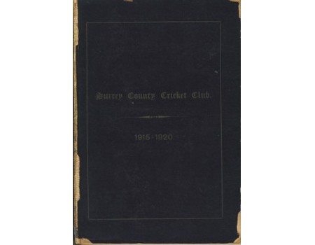 SURREY COUNTY CRICKET CLUB 1920 [HANDBOOK]