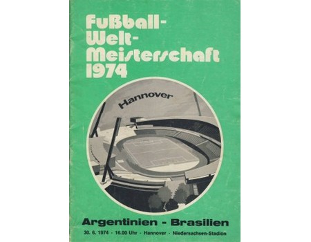 ARGENTINA V BRAZIL 1974 FOOTBALL PROGRAMME
