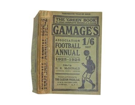 GAMAGES ASSOCIATION FOOTBALL ANNUAL 1925-26