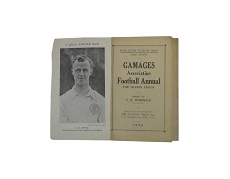 GAMAGES ASSOCIATION FOOTBALL ANNUAL 1925-26