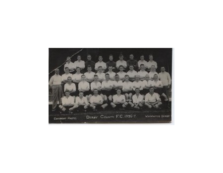 DERBY COUNTY 1936-37 FOOTBALL POSTCARD