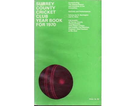 SURREY COUNTY CRICKET CLUB YEAR BOOK FOR 1970