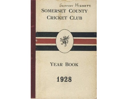 SOMERSET COUNTY CRICKET CLUB YEARBOOK 1928
