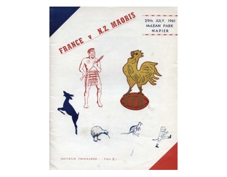 NZ MAORIS V FRANCE 1961 RUGBY PROGRAMME
