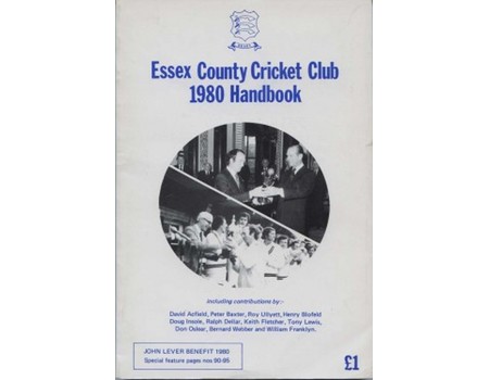 ESSEX COUNTY CRICKET CLUB ANNUAL 1980