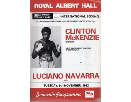 CLINTON MACKENZIE V LUCIANO NAVARRA 1982 (INCLUDING FRANK BRUNO) BOXING PROGRAMME