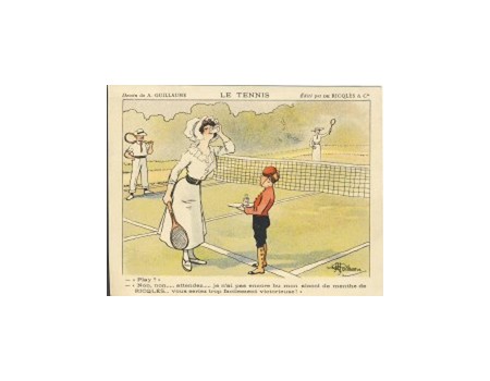 RICQLES TENNIS ADVERTISING CARD C 1910